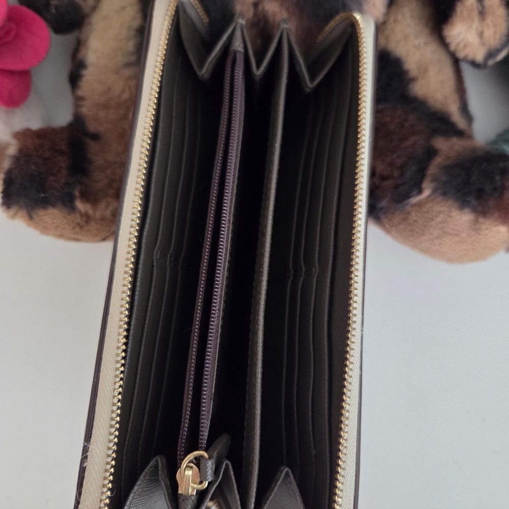 Coach Pop Signature Accordion Zip Wallet Khaki Mahogany 49619  HTF - Picture 4 of 5